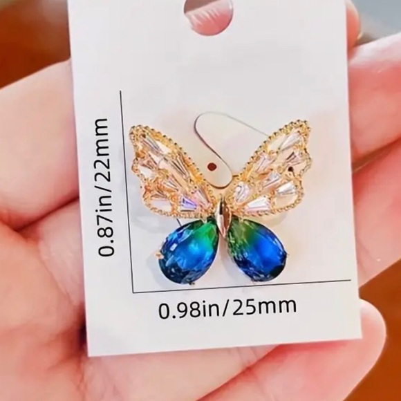 BLUE BUTTERFLY BROOCH - Picture 3 of 4